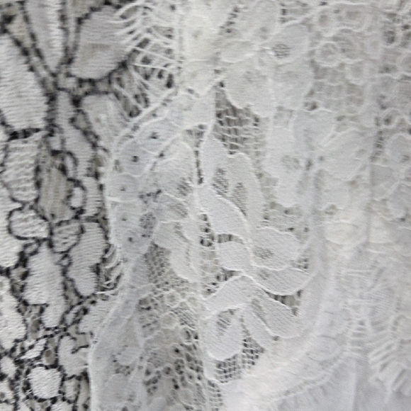 Free People Black and White Lace Mini Dress - Picture 4 of 8